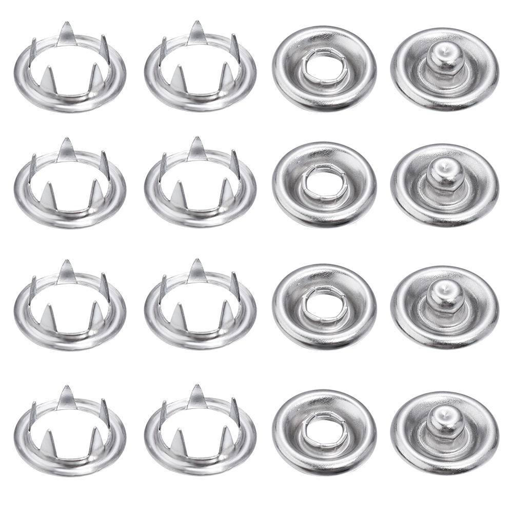 Snap Fastener Set - Sauvoo กระดุมรีดกระดุมแบบกดติด50ชุด, กระดุมโลหะโรเดียมขนาด9.5/11มม. สำหรับตัดเย็บหนังเสื้อผ้าเครื่องประดับขายส่ง