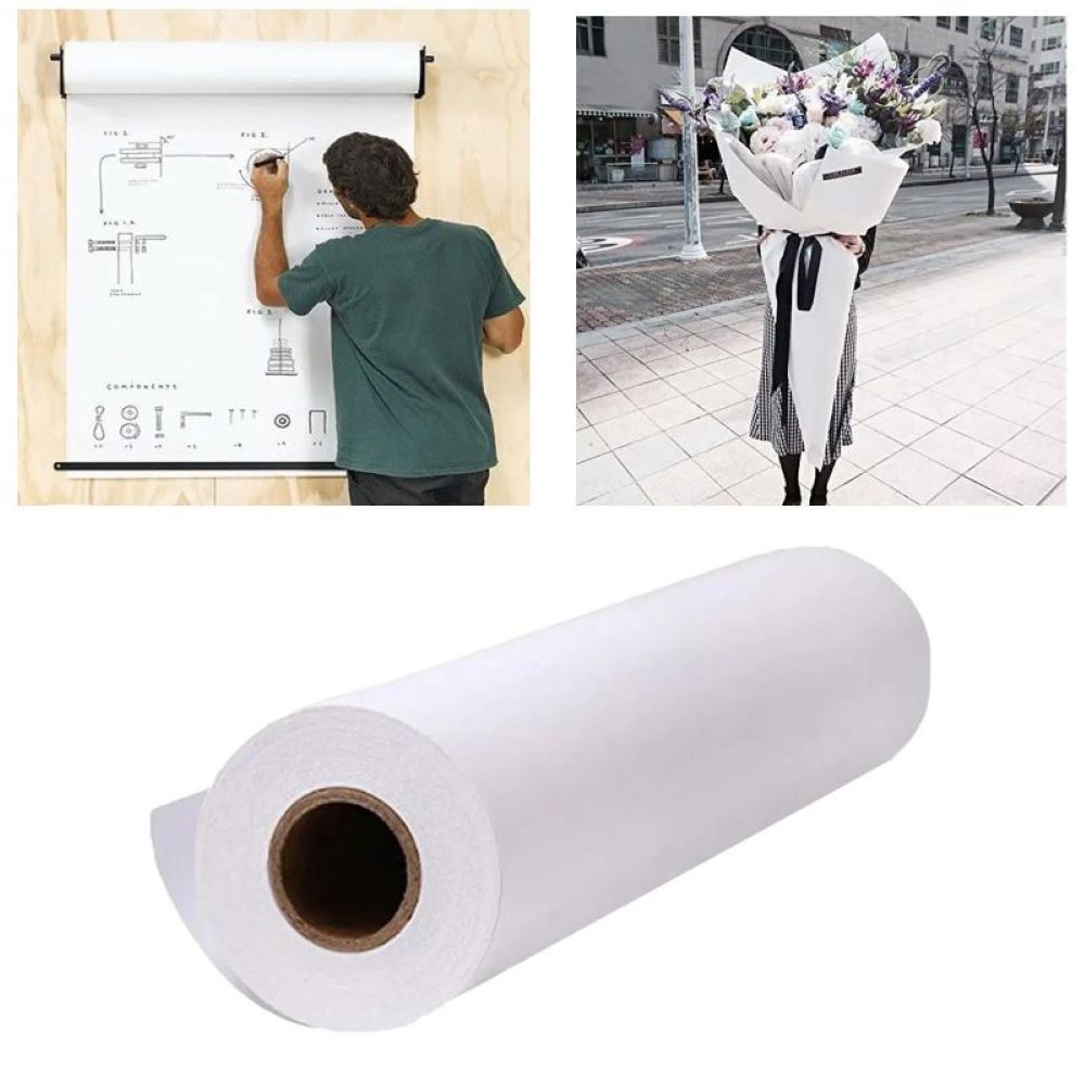 Craft Foam Roll - ม้วนกระดาษคราฟท์สีขาว/ดำ/น้ำตาลสำหรับงานแต่งงานงานเลี้ยงวันเกิดของขวัญแฮนด์เมดห่อพัสดุตกแต่งโปสเตอร์ศิลปะหัตถกรรม