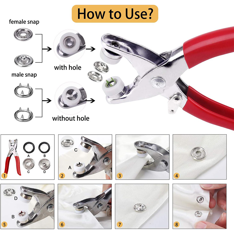 100 ชุดคีม Snap อัตโนมัติ Grom - Snap Fastener Set บทวิจารณ์และราคา